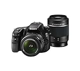 Sony SLT-A58Y SLR-Digitalkamera (20,1 Megapixel, 6,7 cm (2,7 Zoll) LCD-Display, APS HD CMOS-Sensor, HDMI, USB 2.0)  inkl. SAL 18-55mm & SAL 55-200mm Objektiv schwarz