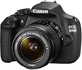 Canon EOS 1200D SLR-Digitalkamera (18 Megapixel APS-C CMOS-Sensor, 7,5 cm (3 Zoll) LCD-Display, Full HD) Kit inkl. 18-55mm IS Objektiv schwarz